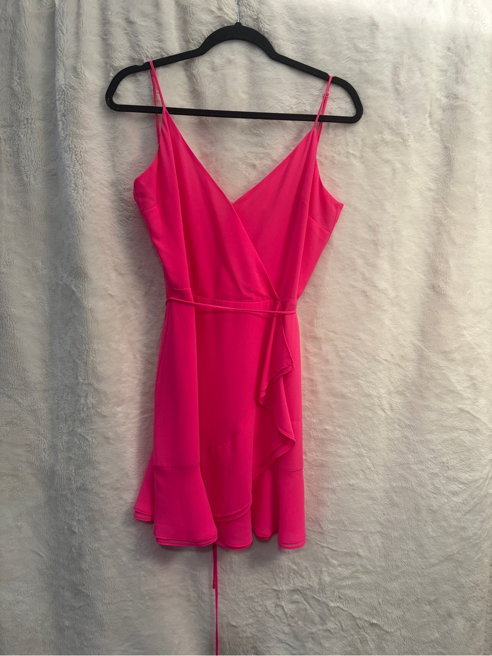 Naked Zebra Hot Pink Wrap Mini Dress